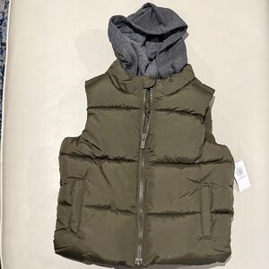 Old Navy Kids Puffer Vest - Olive and Gray